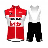 2022 Wind Vest Lotto Soudal Red Short Sleeve and Bib Short