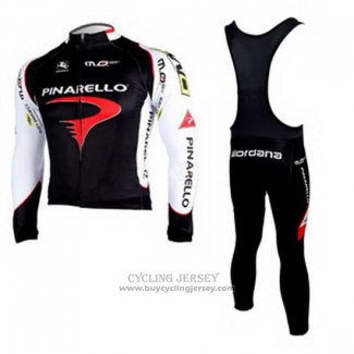 2010 Jersey Pinarello Long Sleeve Black And White