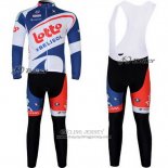 2012 Jersey Lotto Belisol Long Sleeve White And Blue