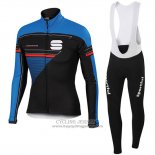 2016 Jersey Sportful Long Sleeve Black And Blue