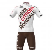 2022 Cycling Jersey Ag2r La Mondiale White Short Sleeve and Bib Short