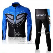 2010 Jersey Shimano Long Sleeve Blue And Black