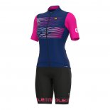 2022 Cycling Jersey Women ALE Bluee Fuchsia Short Sleeve and Bib Short