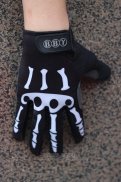 Skull Full Finger Gloves Black And White