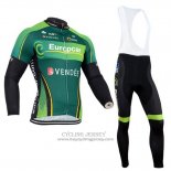 2014 Jersey Europcar Long Sleeve Black And Green