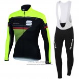 2016 Jersey Sportful Long Sleeve Green And Black