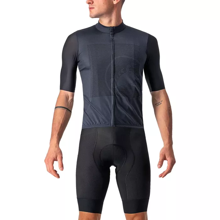2022 Cycling Jersey Castelli Deep Gray Short Sleeve and Biboiuj002
