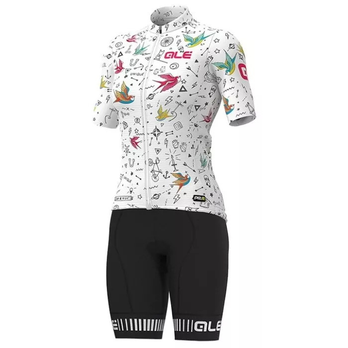 2022 Cycling Jersey ALE White Multicolore Short Sleeve and Biboiuj041